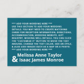 Blauw Zee Strand Trouwdetail Informatiekaartje (Achterkant)