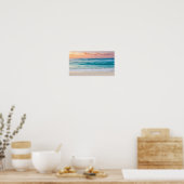 Blauw Zee Strandmuurkunst Poster (Keuken)