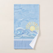 Blauw Zee Sun Waves badhanddoek Bad Handdoek (Handdoek)
