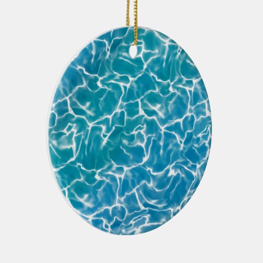 Blauw Zee water* Keramisch Ornament (Rechts)