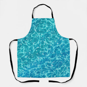 Blauw Zee Water met spaarpjes Schort