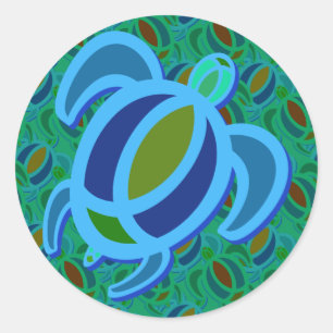Blauw Zeeen schildpad Stickers