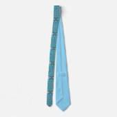 Blauw Zeeglas Patroon Zeemeermin / Merman Stropdas (Achterkant)
