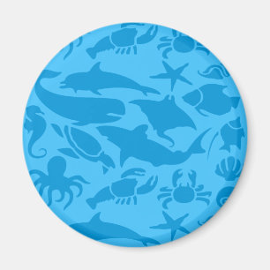 Blauw Zeeleven Patroon Magneet