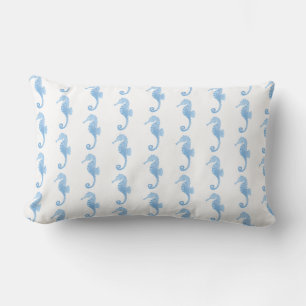 Blauw Zeepaardje Kustpatroon Kussen