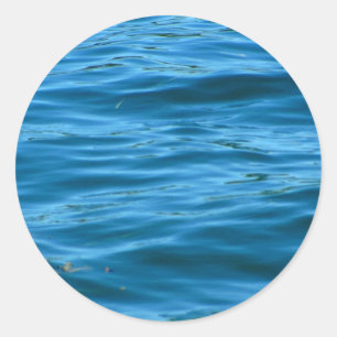 Blauw zeewater ronde sticker