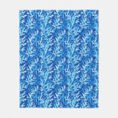 Blauw zeewier Kusttextiel Patroon Fleece Deken (Voorkant)
