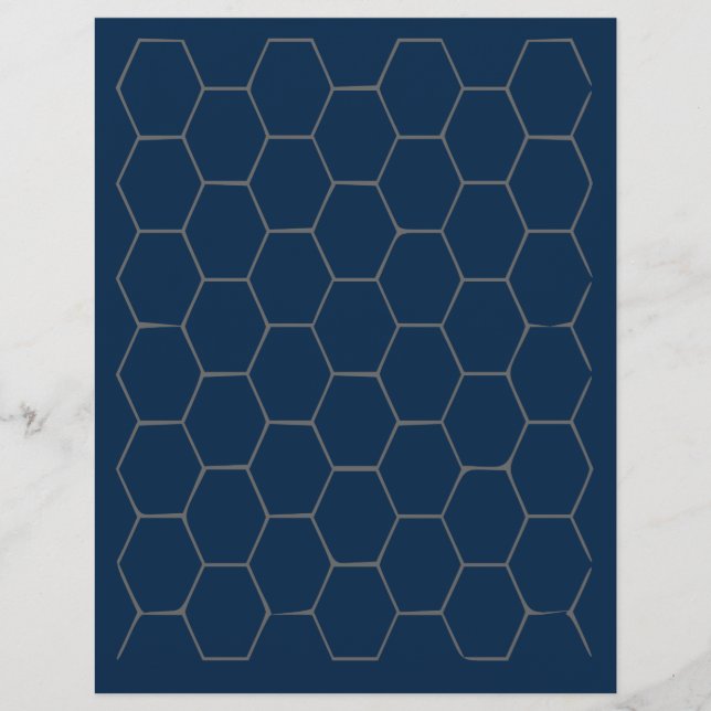 Blauw zeshoekig papier (Voorkant)