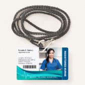 Blauw | Ziekenhuisarts Foto ID-kaart Badge (Voorkant met draagriem)