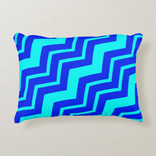 Blauw Zig Zag Chevron Patroon Design Accent Kussen