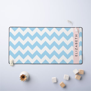 Blauw zigzag, Blauw Chevron, Golfpatroon, Jouw naa Bureaumat