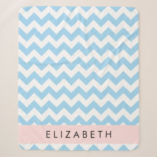 Blauw zigzag, Blauw Chevron, Golfpatroon, Jouw naa Sherpa Deken