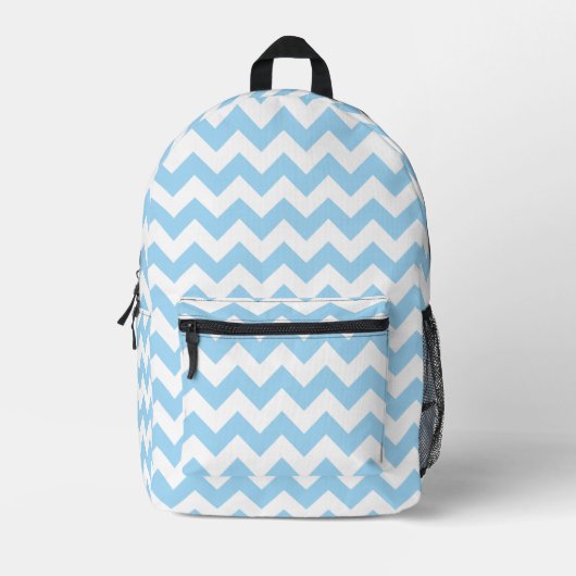 Blauw zigzag, Blauwe Chevron, Geometrisch Patroon Bedrukte Rugzak (Voorkant)