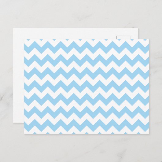 Blauw zigzag, Blauwe Chevron, Geometrisch Patroon Briefkaart (Voorkant / Achterkant)