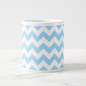Blauw zigzag, Blauwe Chevron, Geometrisch Patroon Extra Grote Beker (Voorkant)