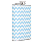 Blauw zigzag, Blauwe Chevron, Geometrisch Patroon Heupfles (Rechts)