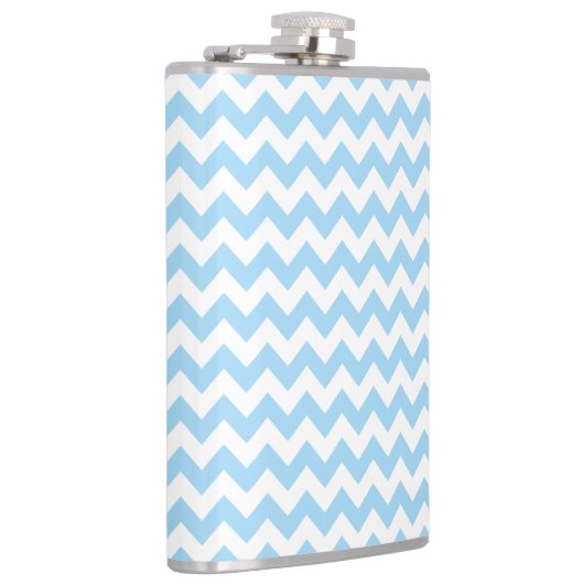 Blauw zigzag, Blauwe Chevron, Geometrisch Patroon Heupfles (Rechts)