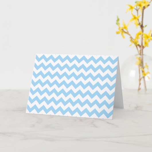 Blauw zigzag, Blauwe Chevron, Geometrisch Patroon Kaart (Gele Bloem)