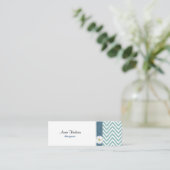 Blauw zigzag, Blauwe Chevron, Geometrisch Patroon Mini Visitekaartje (Staand voorkant)