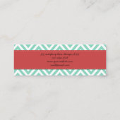 Blauw zigzag, Blauwe Chevron, Geometrisch Patroon Mini Visitekaartje (Achterkant)