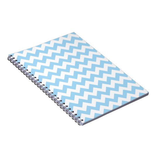 Blauw zigzag, Blauwe Chevron, Geometrisch Patroon Notitieboek (Rechterzijde)