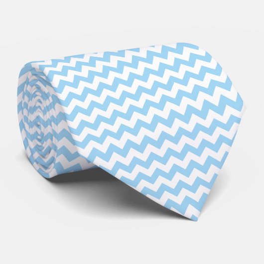 Blauw zigzag, Blauwe Chevron, Geometrisch Patroon Stropdas (Opgerold)