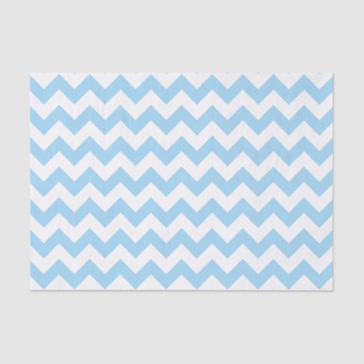 Blauw zigzag, Blauwe Chevron, Geometrisch Patroon Tissuepapier (Voorkant)