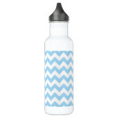 Blauw zigzag, Blauwe Chevron, Geometrisch Patroon Waterfles (Links)