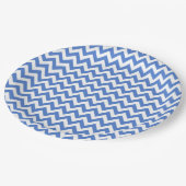 Blauw ZigZag/Chevron-patroon Papieren Bordje (Gekanteld)