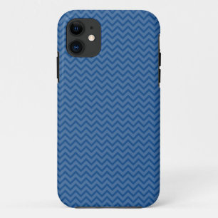 Blauw zigzag zigzag-inktpatroon iPhone 11 hoesje