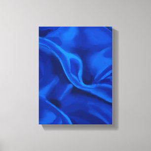 Blauw Zijde Schilderij - Stilleven Illustratie Canvas Afdruk