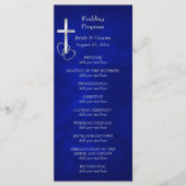 Blauw Zilver Christelijk Cross Trouwprogramma Programma (Voorkant)