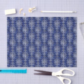 Blauw Zilver Damask  Patroon Tissuepapier (Craft)