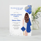 Blauw Zilver geloofde in Afstuderen Kaart (Staand voorkant)