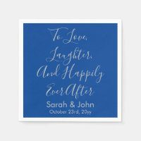 Blauw Zilver Gepersonaliseerde Script bruiloft rec
