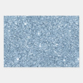 Blauw zilver glitter glam bling trendy stijlvol inpakpapier vel (Voorkant)