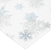 Blauw Zilver Grijs Icy Snowflake Winter Wonderland Tafelkleed (Gekanteld)