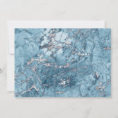 Blauw Zilver Marmeren Vleermuis Mitzvah Dank u Bedankkaart (Achterkant)