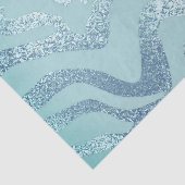 Blauw zilver metallic look zebra gestreept dier tissuepapier (Detail)