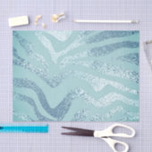 Blauw zilver metallic look zebra gestreept dier tissuepapier (Craft)