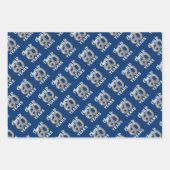 Blauw Zilver Proost op 60 Jaar Verjaardag Inpakpapier Vel (Voorkant 2)