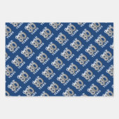 Blauw Zilver Proost op 80 Jaar Verjaardag Inpakpapier Vel (Voorkant 3)