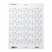 Blauw Zilver Sneeuwvlok Bruiloft Retouradres Etiket (Full Sheet)
