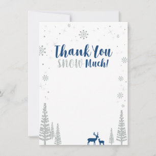 Blauw & Zilver Winter Wonderland Bedankkaart