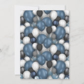 Blauw Zilver Zwart & Wit 60e Verjaardag Uitnodigin Kaart (Achterkant)