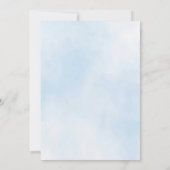 Blauw zilveren bloemetjes bruiloft kaart (Achterkant)