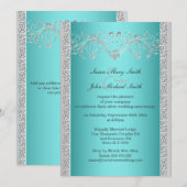 Blauw zilveren huwelijksjubileum bloemstuk kaart (Voorkant / Achterkant)