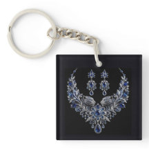 Blauw Zilveren Tijger Kristallen Sieraden Set