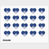 Blauw, Zilvergrijs Bloemen bruiloft gunst Sticker (Vel)