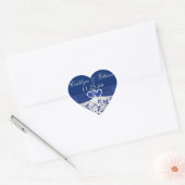 Blauw, Zilvergrijs Bloemen bruiloft gunst Sticker (Envelop)